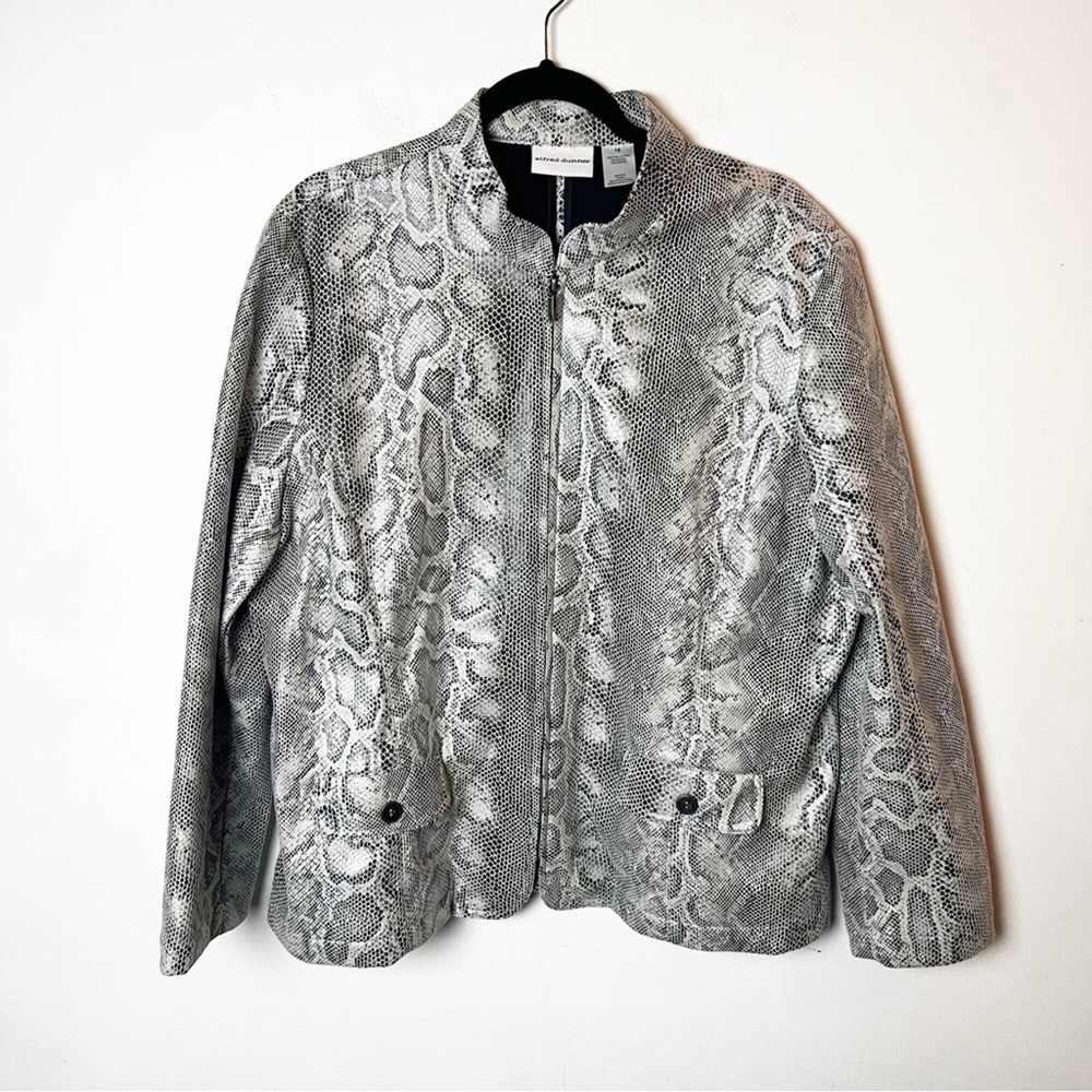 SZ 18 Alfred Dunner Snakeskin Print Pleather Jacket